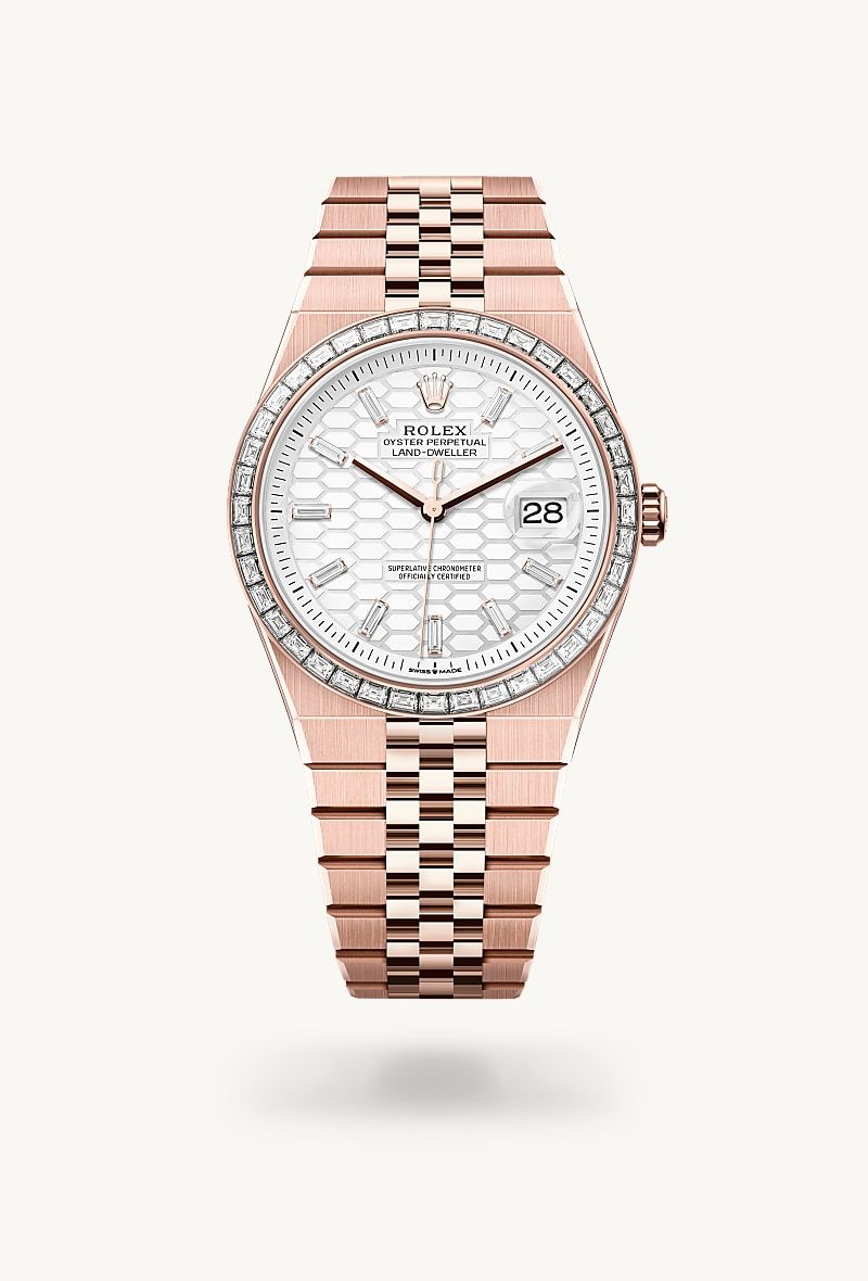 Rolex Land-Dweller 40 Oyster, 40 mm, Everose gold and diamonds