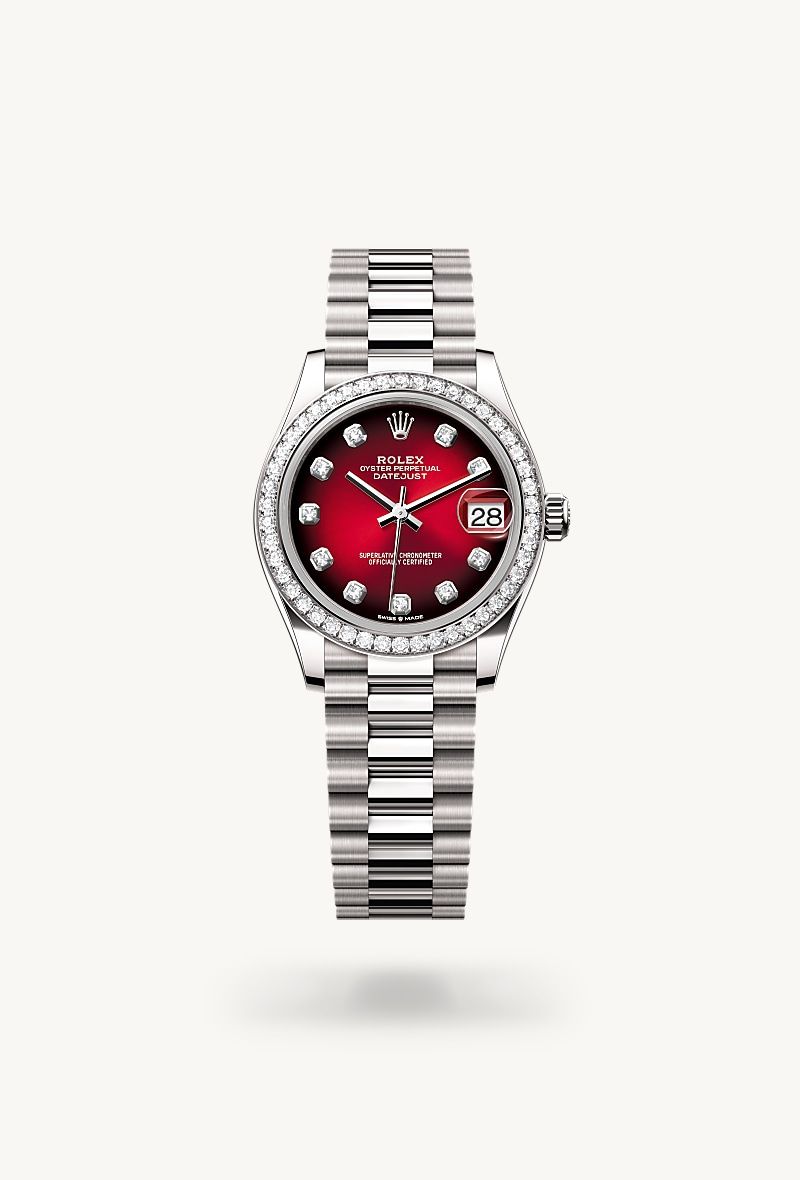 Rolex Datejust 31 Oyster, 31 mm, white gold and diamonds