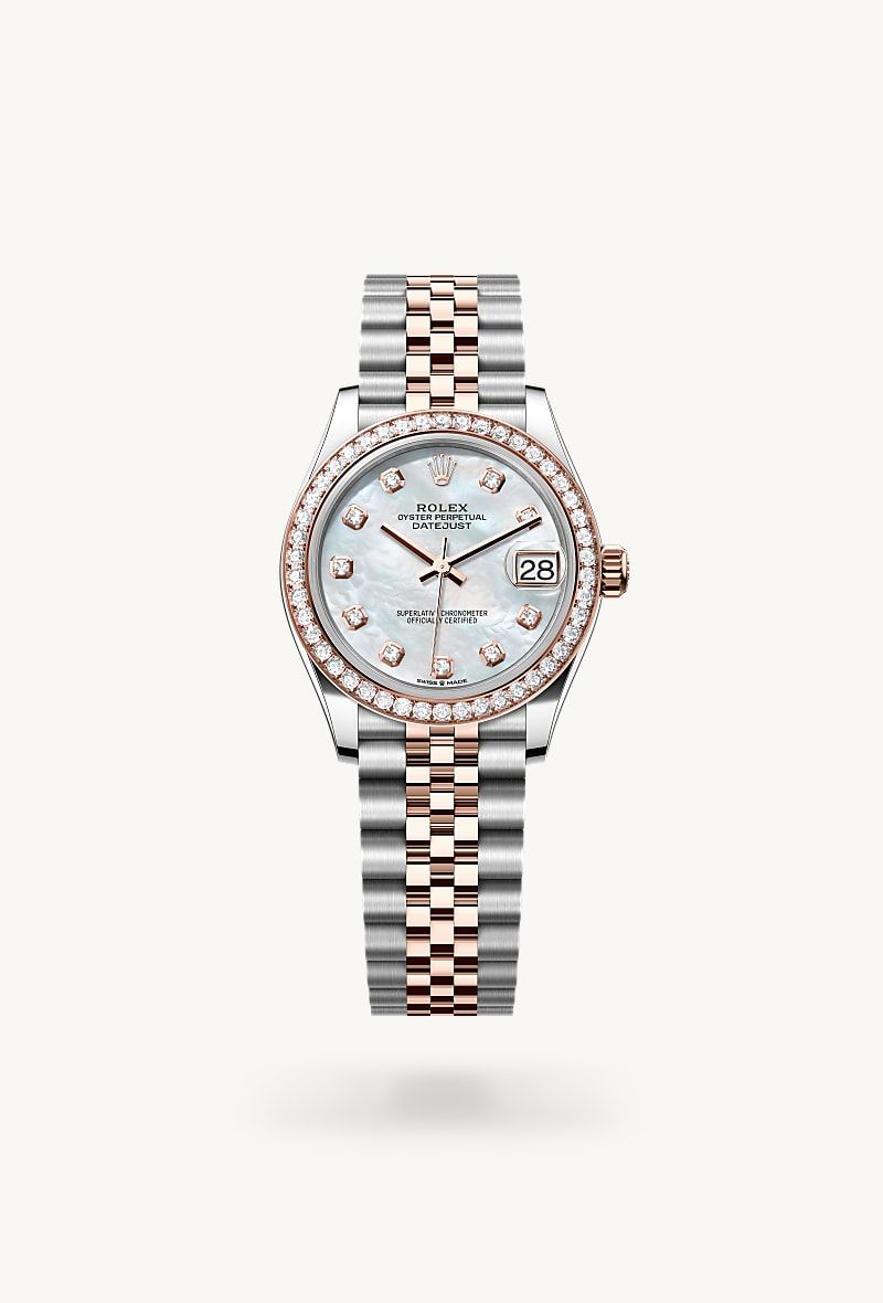 Rolex Datejust 31 Oyster, 31 mm, Oystersteel, Everose gold and diamonds