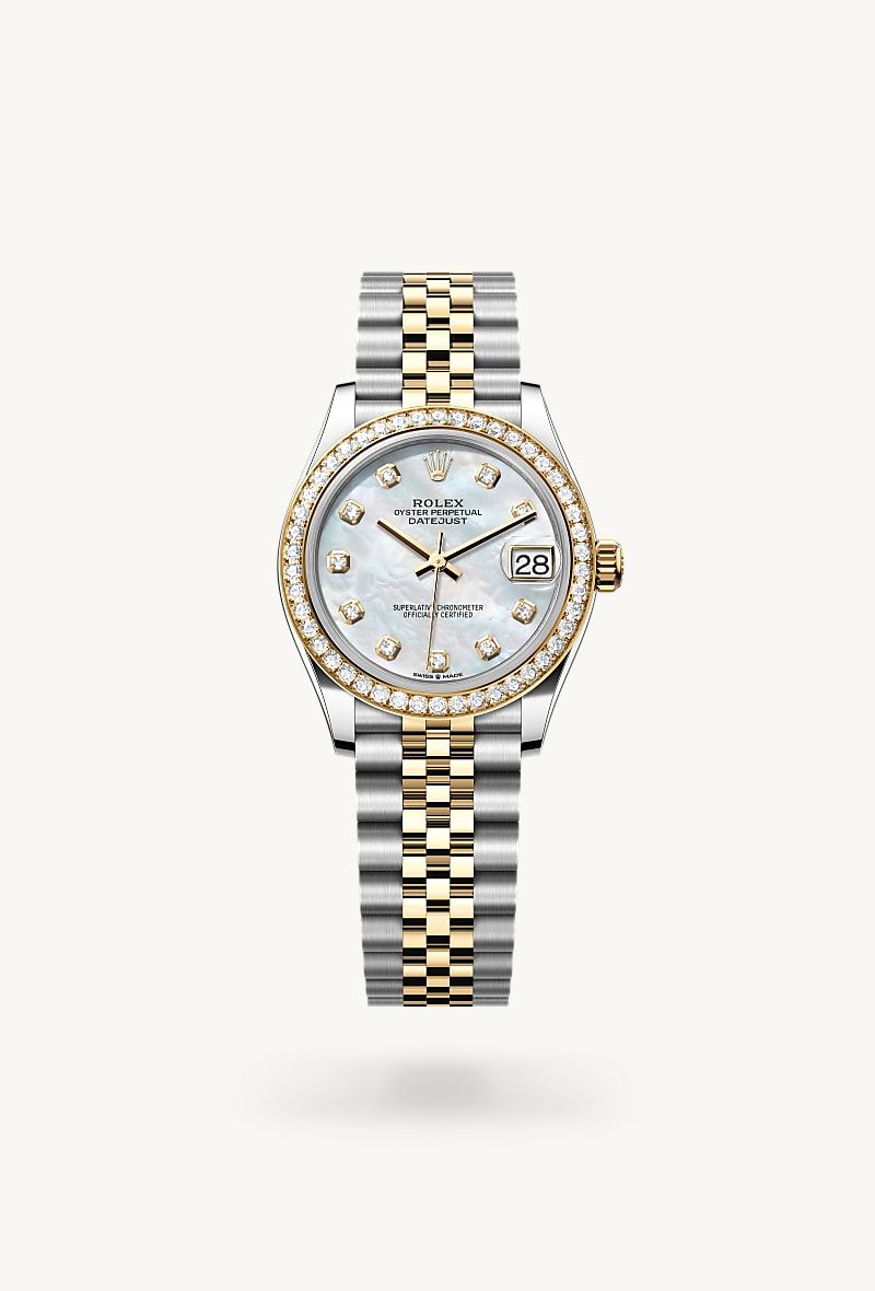 Rolex Datejust 31 Oyster, 31 mm, Oystersteel, yellow gold and diamonds
