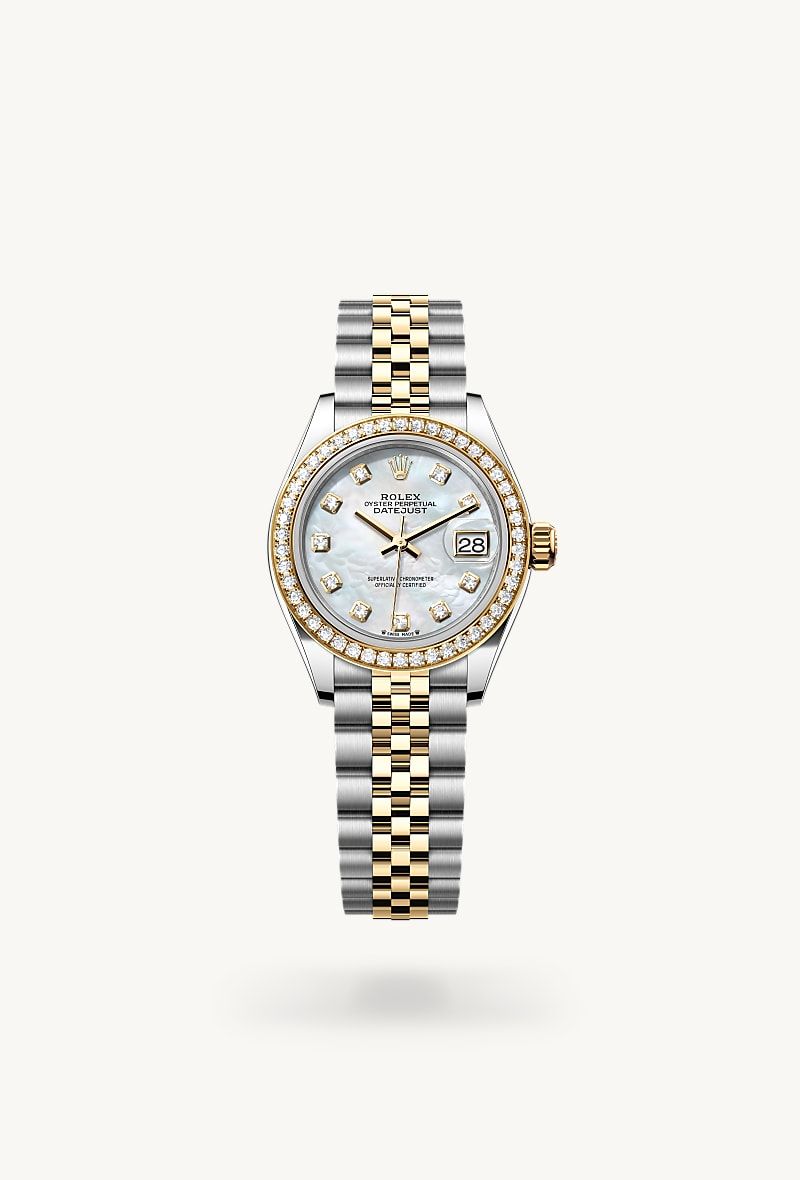 Rolex Lady-Datejust 28 Oyster, 28 mm, Oystersteel, yellow gold and diamonds