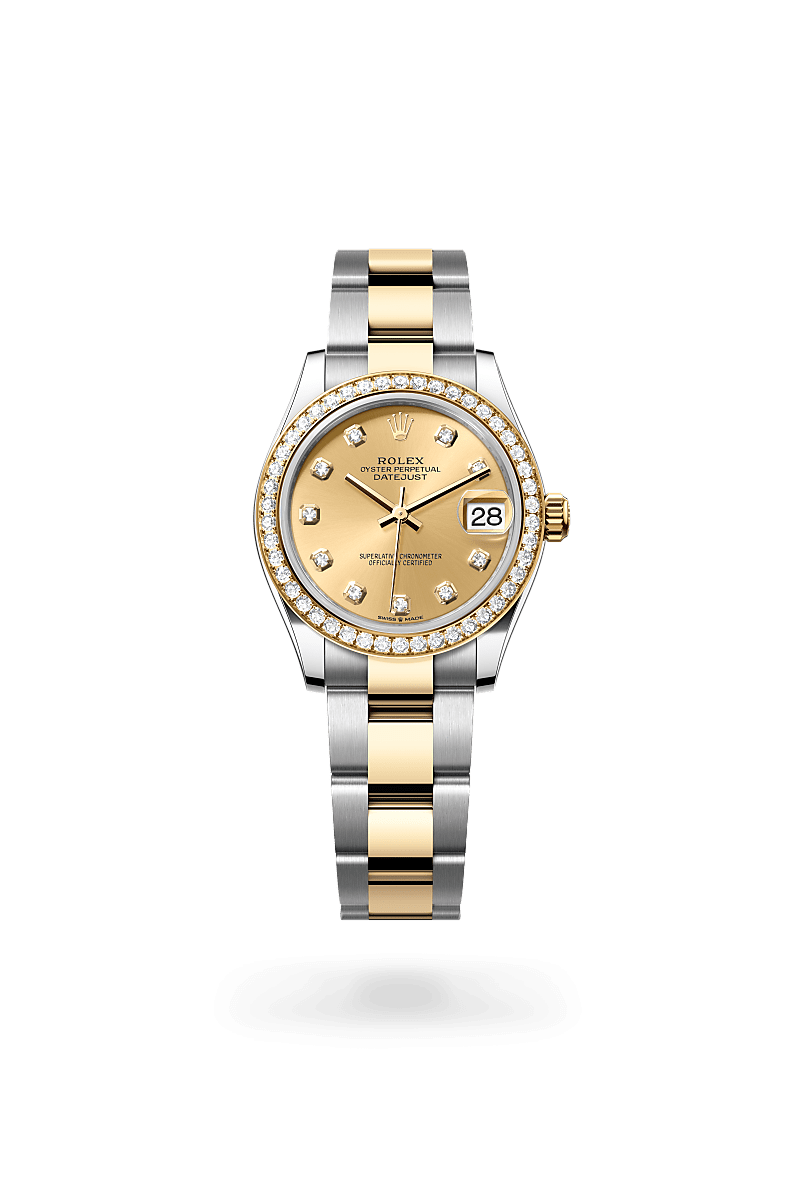 Rolex Datejust 31 Oyster, 31 mm, Oystersteel, yellow gold and diamonds