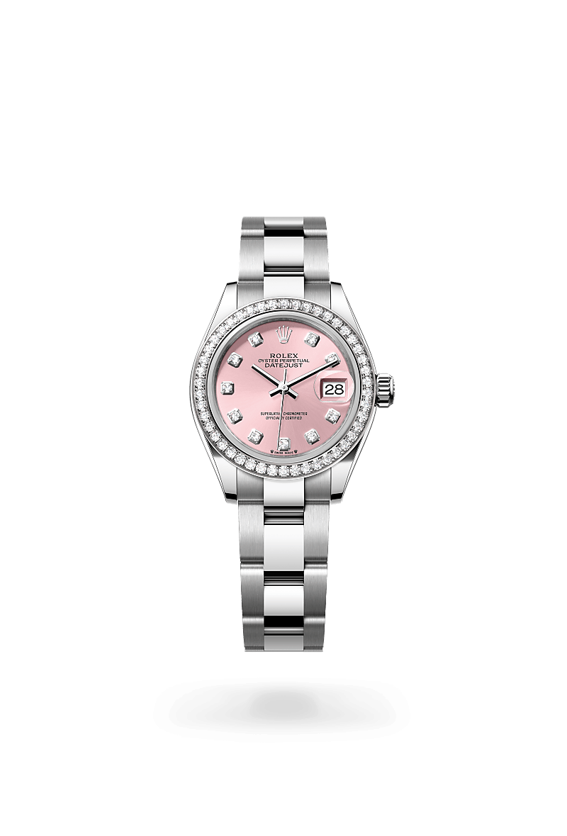 Rolex Lady-Datejust Oyster, 28 mm, Oystersteel, white gold and diamonds